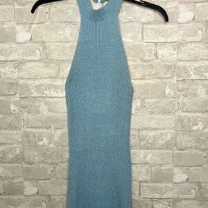 Fashion Nova Light Blue Knit Midi Dress – Size Small
